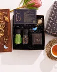 Cosmic Gemstone Mini Gift Set: Astrology Tea & Gemstone Wellness Tea Curated By Birth Month - March: Pisces Sampler Pouch With Aquamarine Dream Traveler Jar