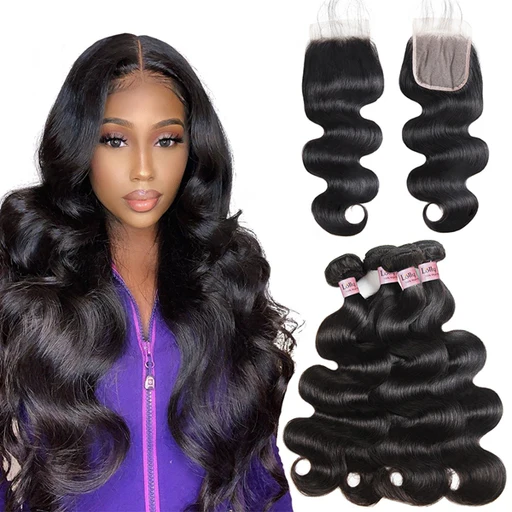 Body Wave Virgin Hair Weave 4 Bundles With Hd Lace Closure Best Virgin Human Hair Bundles - 22 22 24 24 With 20