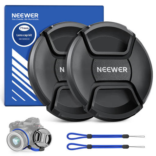 Neewer 2 Pack Camera Lens Cap Kit - 62mm