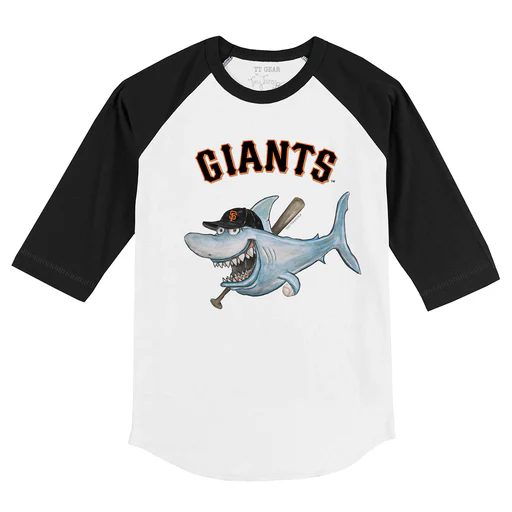 San Francisco Giants Shark 3/4 Black Sleeve Raglan - Unisex Xs