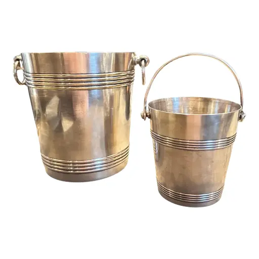 1950s Mid-century Modern Set Of Wine Cooler And Ice Bucket By Gallia Christofle