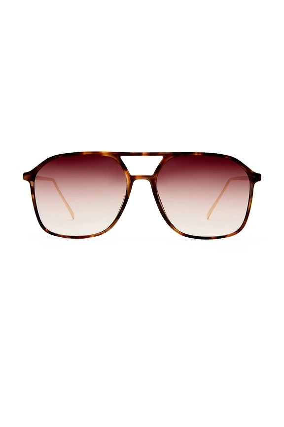 Aire Cusp Sunglasses In Dark Tort, Gold, & Dark Brown Grad