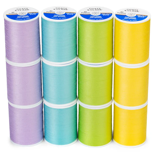 Coats & Clark All Purpose 12 Spool Assortment - Clearance Shades, Spring Breeze