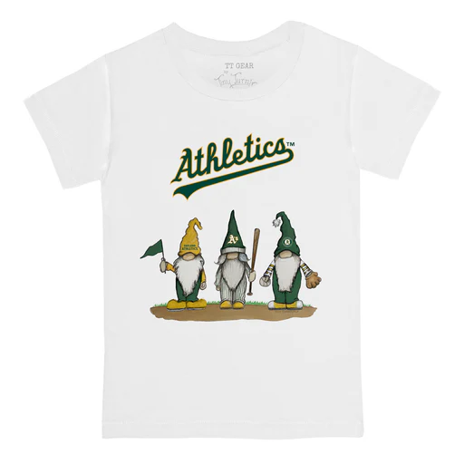 Oakland Athletics Gnomes Tee Shirt - Women's Large/white