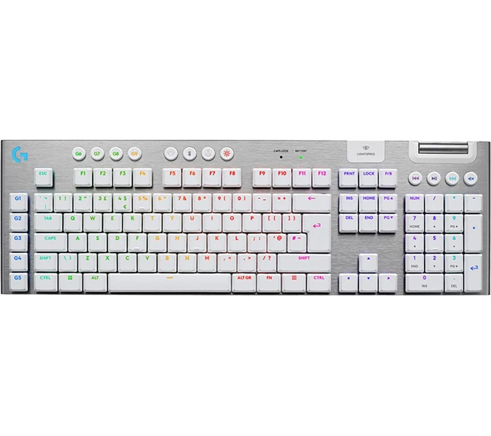 Logitech G915 X Lightspeed Wireless Gaming Tactile Switches Mechanical Keyboard, White (920-012685)