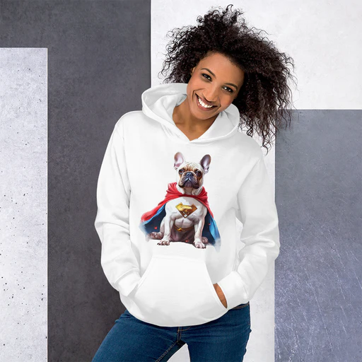 Unisex Frenchie Love Hoodie - Light Pink/m