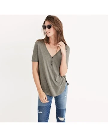 Drapey Henley Tee