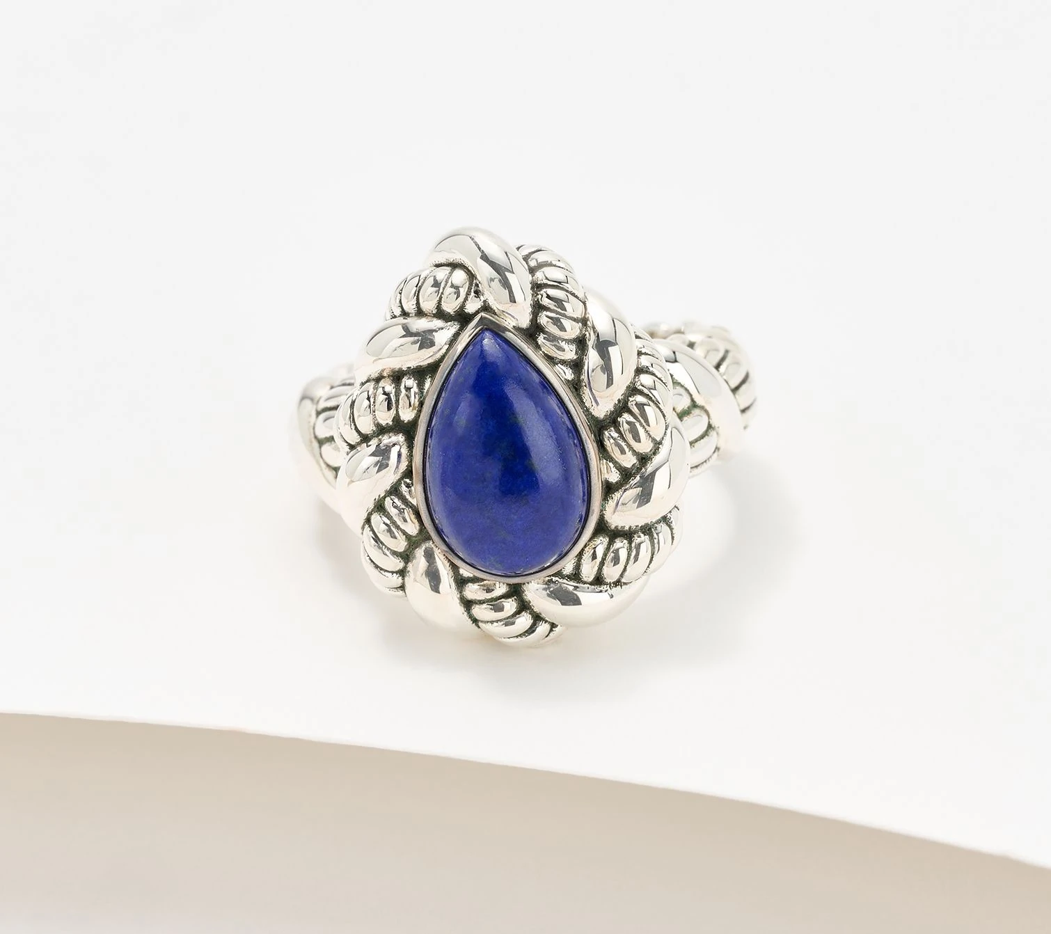 Jai Sterling Silver Sukhothai Pear-shaped Gemstone Ring
