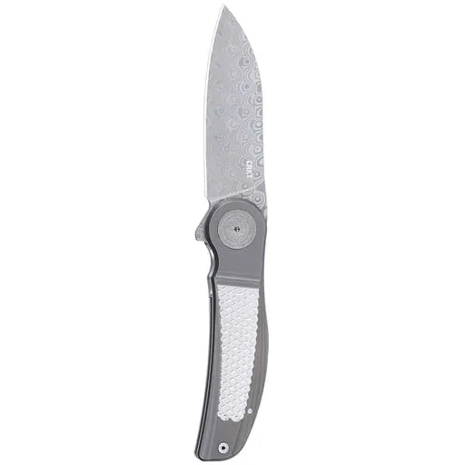 Crkt Monument Liner Lock Folding Edc Pocket Knife - Gray W/ Titanium Handle