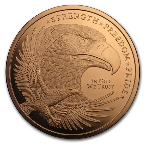 5 Oz Copper Round - Eagle (strength, Freedom, & Pride)