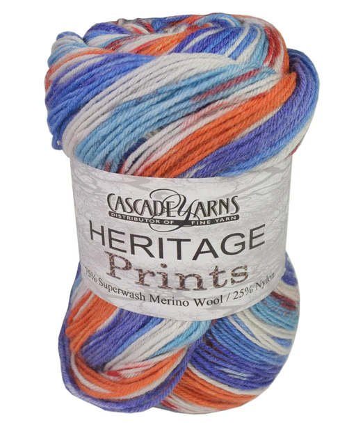 Cascade Heritage Prints Sock Yarn - 91 Rosebush