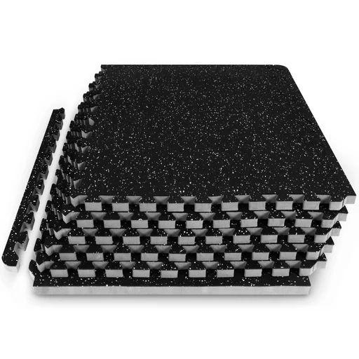 Prosourcefit Rubber Top Thick Exercise Puzzle Mat, Eva Foam Interlocking Tiles, 24 In. X 24 In. X .75 In., Blue, 6-pack