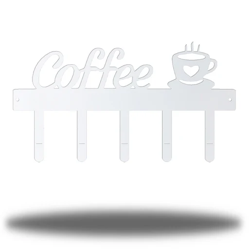 Coffee Cup Hanging Rack - White/no