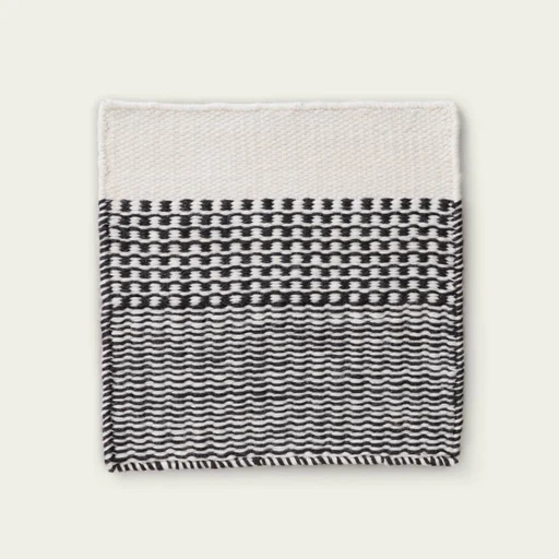 Linear Wool Rug Swatch - Ash Black