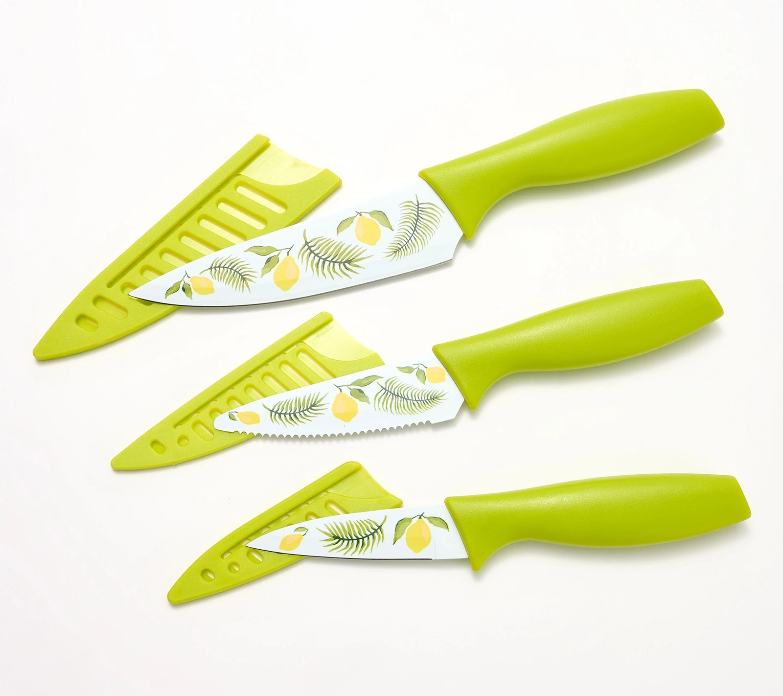 "as Is" Temp-tations Set Of (3) 6", 4", 3.5" Fruit Knives