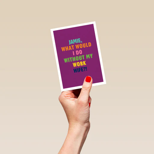 Personalised & Editable Purple Funny Office Greeting Card - Standard