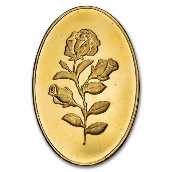 1 Oz Gold Oval - Pamp Suisse Rose
