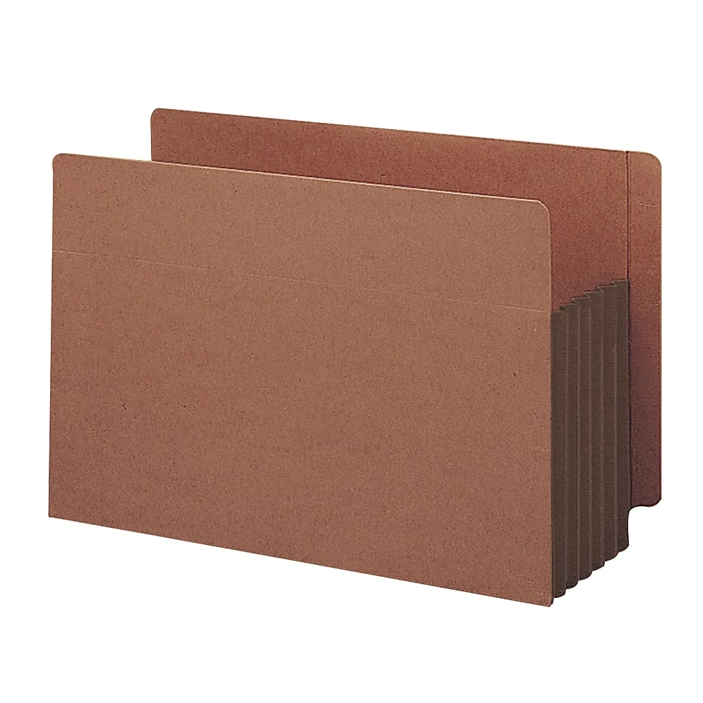Smead Redrope Extra-wide End-tab File Pockets Legal Size 5 1/4" Expansion 30% Recycled Dark Brown Box Of 10
