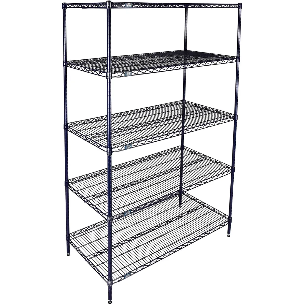Nexel 5 Shelf Nexelon Blue Wire Shelving Unit Starter 54"w X 21"d X 74"h
