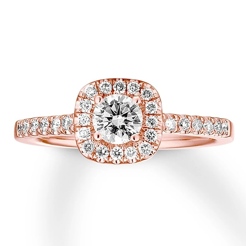 Previously Owned Diamond Engagement Ring 3/8 Ct Tw Round-cut 14k Rose Gold