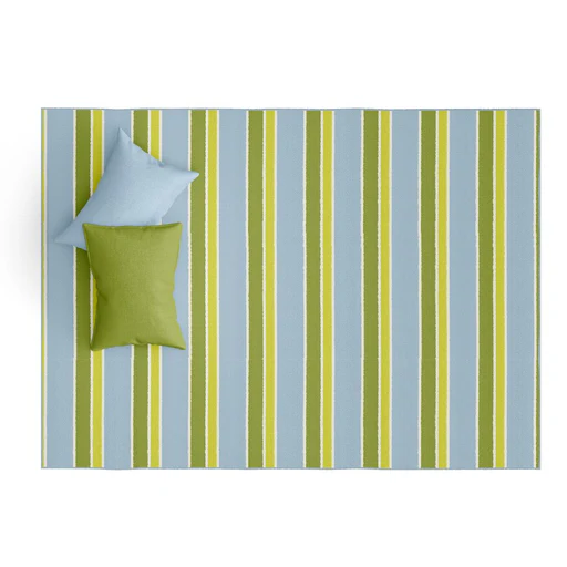 Striped Blue/green Floor Mat