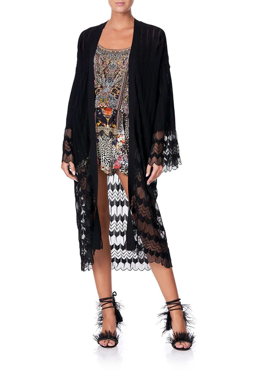 Knitted Lace Cardigan Marais At Midnight