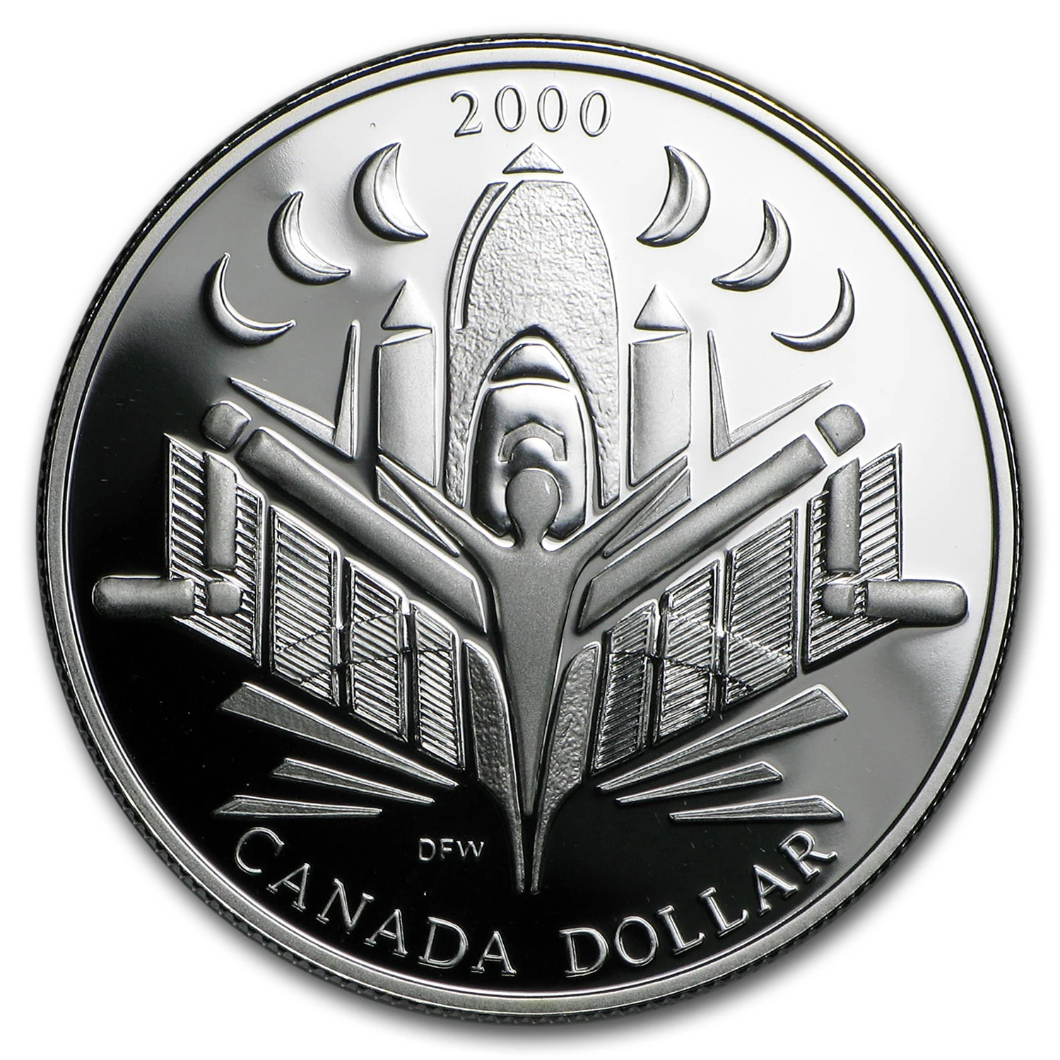 2000 Canada Silver Dollar Proof Space Exploration W/ogp