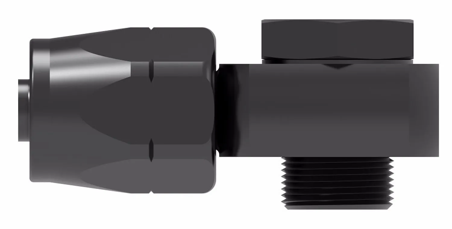Aeroquip Reusable Hose End Banjo Fitting, -06 An Hose Size, M12 X 1.500 Thread Size, 90-degree [black Anodized Finish]