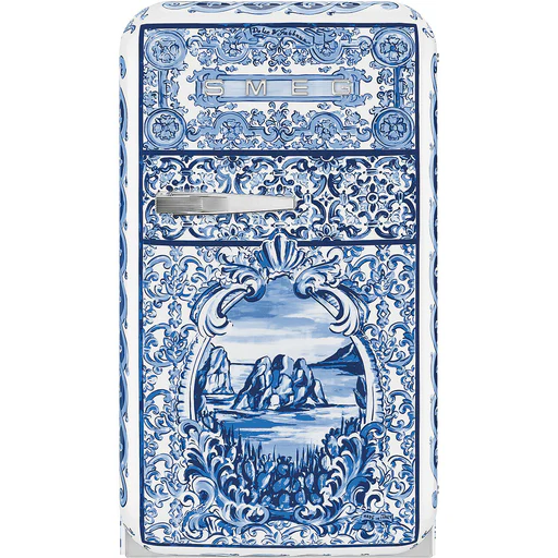 Fab5 40cm 50s Style Small Right Hand Hinge Minibar - Blu Mediterraneo