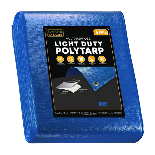 Light Duty Poly Tarps - Blue/6' X 10'