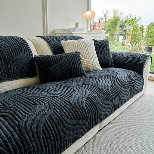 Modern Geometric Soft Plush Non-slip Sofa Protector Couch Cover - Dark Gray/43.31*63 In(1 Pc)