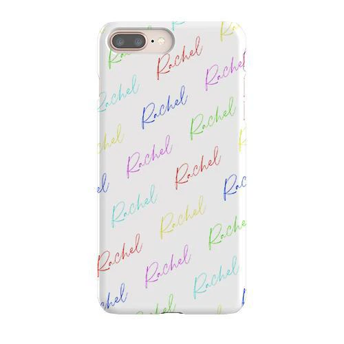 Personalised Multicolor Script Name Iphone 8 Plus Case - Tough Impact Case (extra Protection)/white