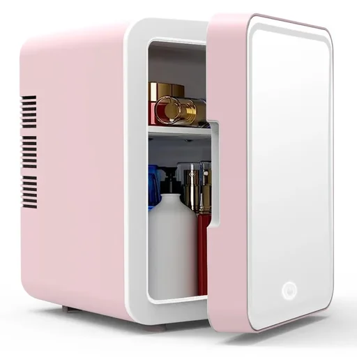 Portable Mini Mirror Fridge For Car Use Cooling & Heating Beauty Cosmetic Fridge With Led Lighting