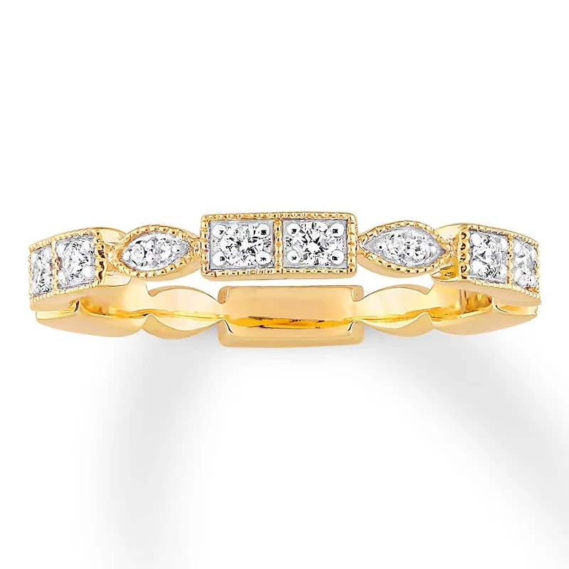 Diamond Ring 1/3 Ct Tw Round 10k Yellow Gold