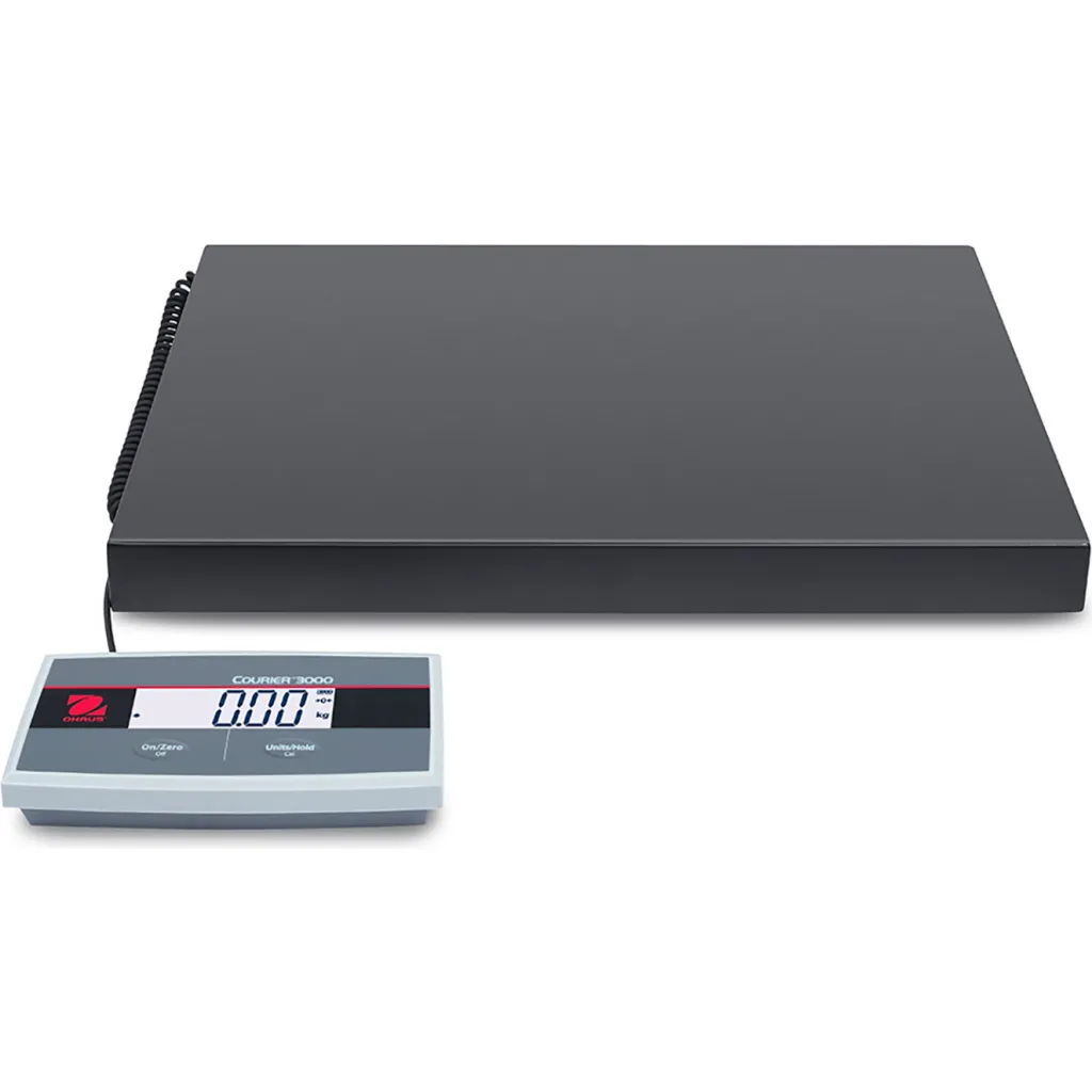 Ohaus Courier 3000 Shipping Scale, 150 Lb. Cap. X 0.1 Lb. Readability, 20-1/2" X 15-11/16" Platform