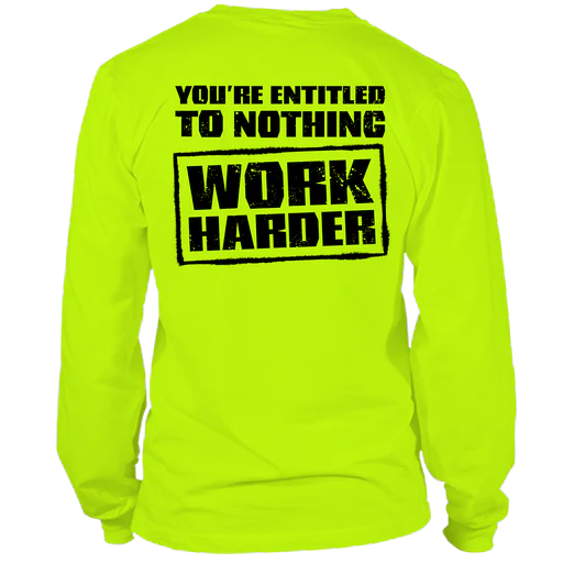 Entitled - Long Sleeve Hi-vis T-shirt - Heather Gray/2x