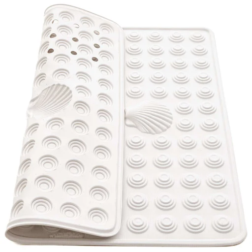 Tatkraft Shell - Non Slip Shower Mat, 48x48cm, Mildew Resistant, Machine Washable, White, Made In Italy