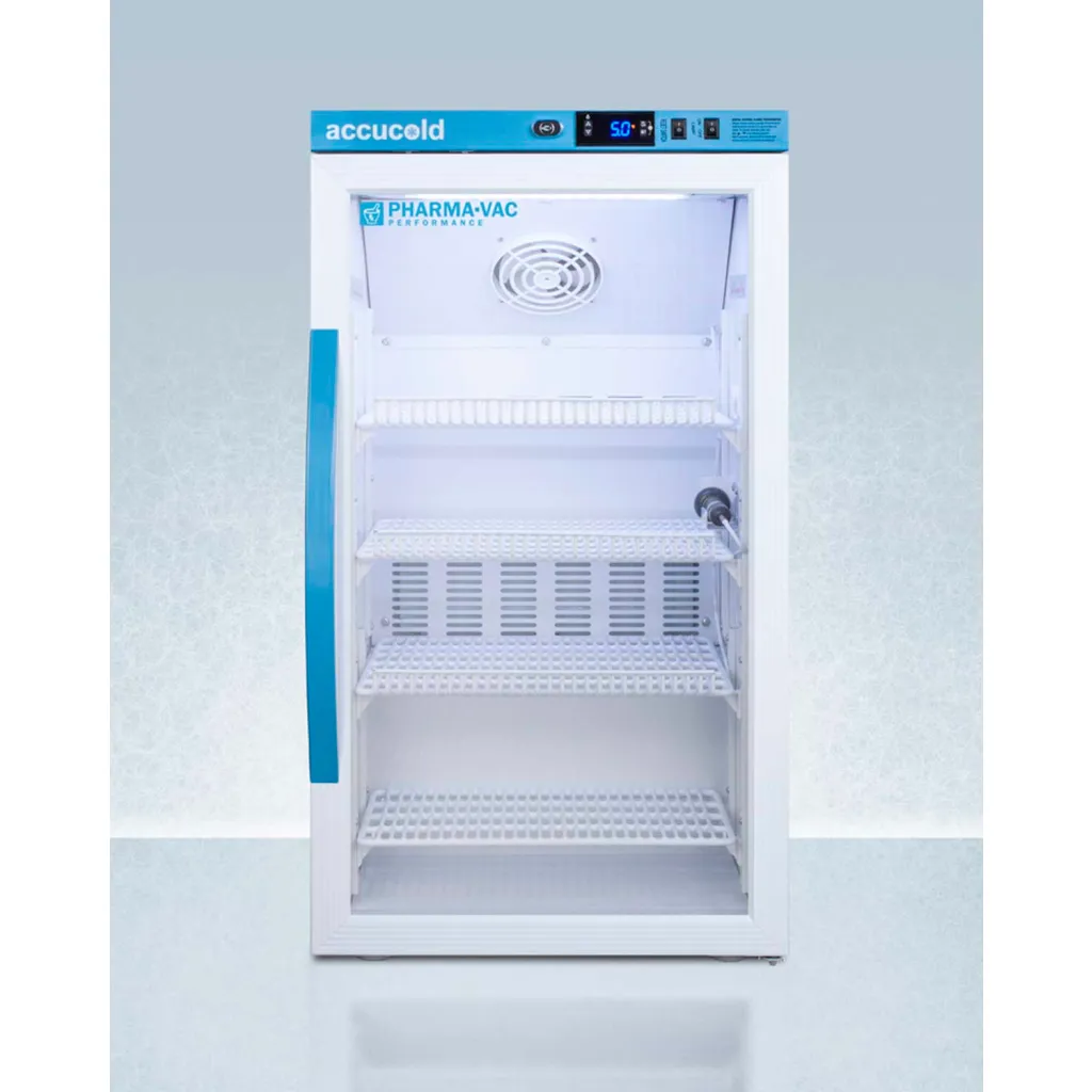Accucold Pharma-vac Performance Series Counter Height Refrigerator, 3 Cu.ft, Glass Door