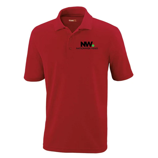 Nationwide Video Logo With Text Embroidered Men's Polo - Red/small