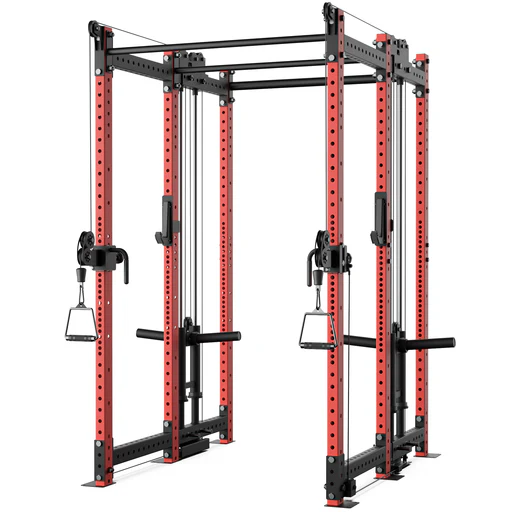 Synergee 2300 Series Power Cage With Plate Loaded Cable Cross Overs - Red/24"/24"