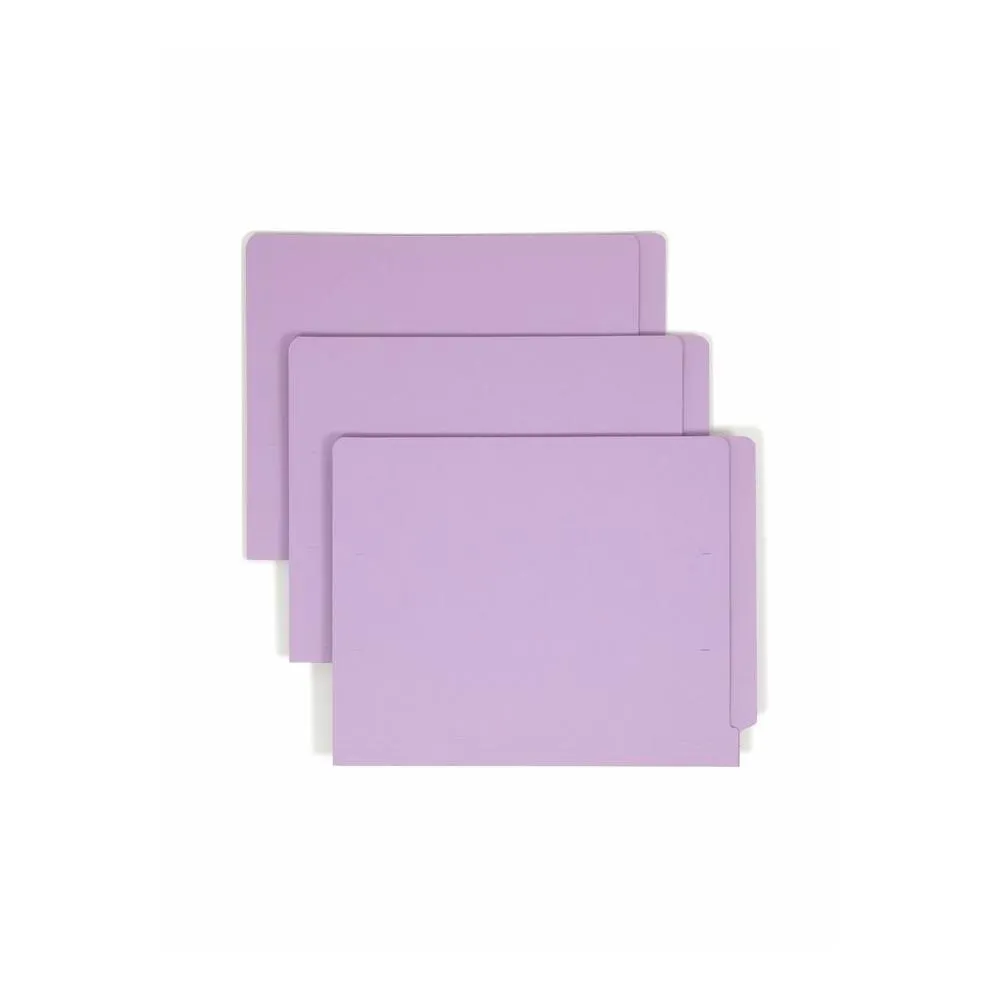 Smead Shelf-master Straight Tab Cut Letter Recycled End Tab File Folder 8 1/2" X 11" - 3/4" Expansion - 11 Pt. - 2 Plys - Lavender - Heavy Duty, Reinforced Tab - 10% Recycled - 100 / Box