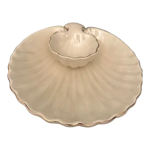 1960s Lenox Aegean Collection Double Shell Serving Dish
