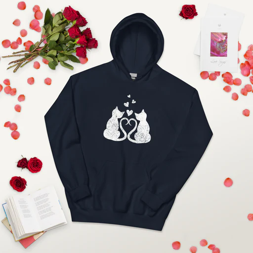 Kitten Love Hoodie - Navy/m