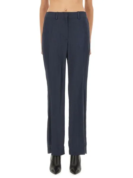 Theory Straight Leg Pleated Trousers
