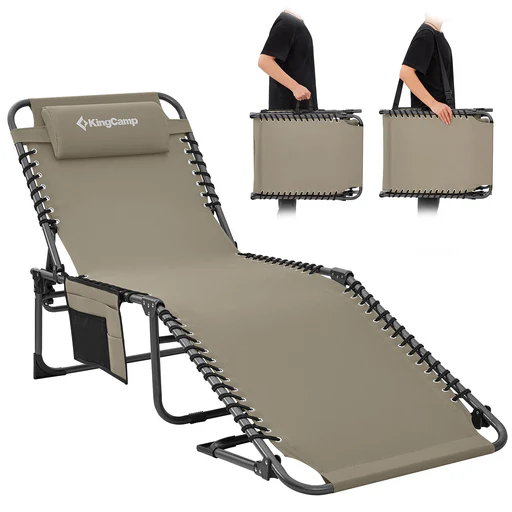 Kingcamp Berlin Outdoor Chaise Lounge Chair Black