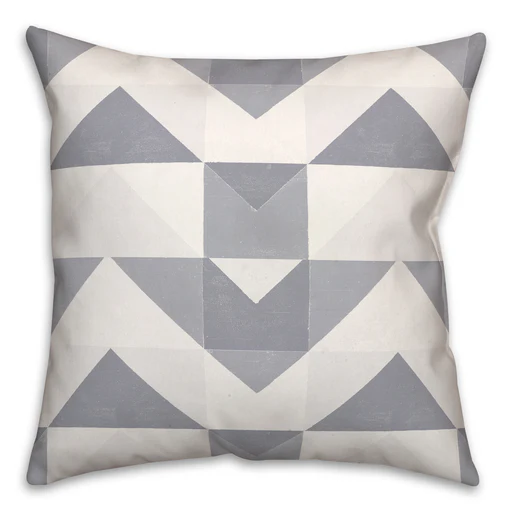 Geo Blocks Indoor / Outdoor Throw Pillow - Blue/16x16