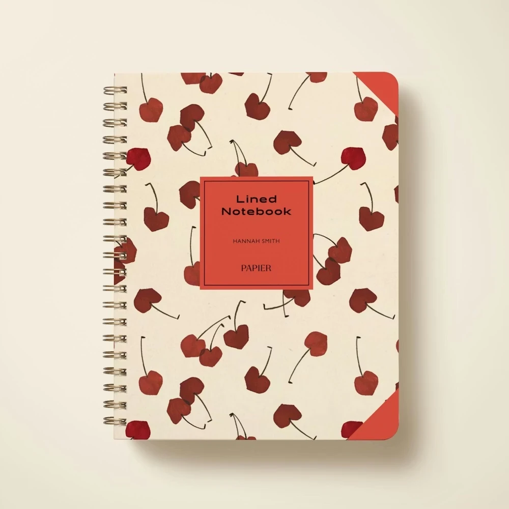 Cherry Hearts Softcover Spiral Lined Notebook