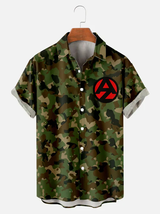 Men's Gi Joe Military Camouflage Short Sleeve Shirt - 2xl/without Pocket