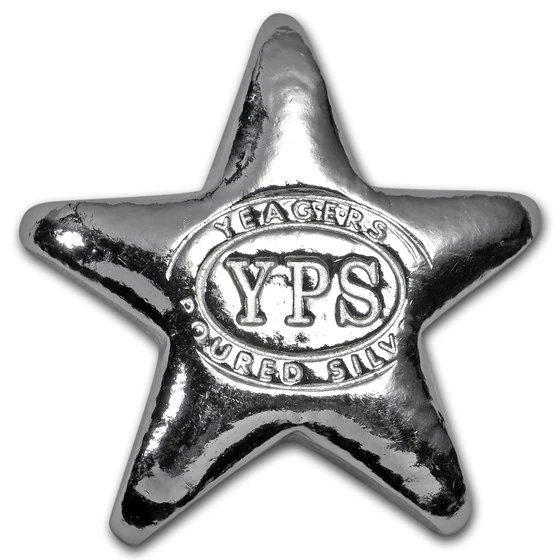 1/2 Oz Hand Poured Silver Star - Yps