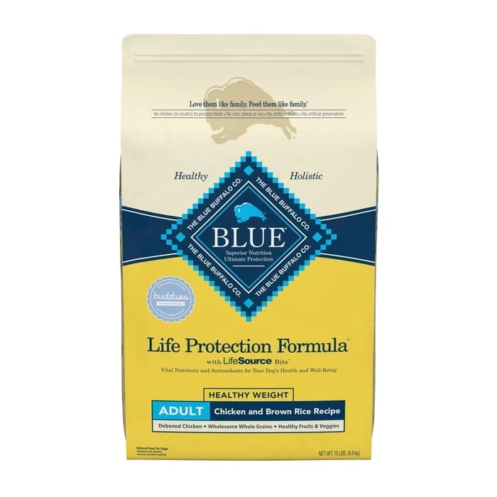 Blue Buffalo Life Protection Formula Healthy Weight Adult Chicken & Brown Rice Recipe Dry Dog Food 15 Lb Bag
